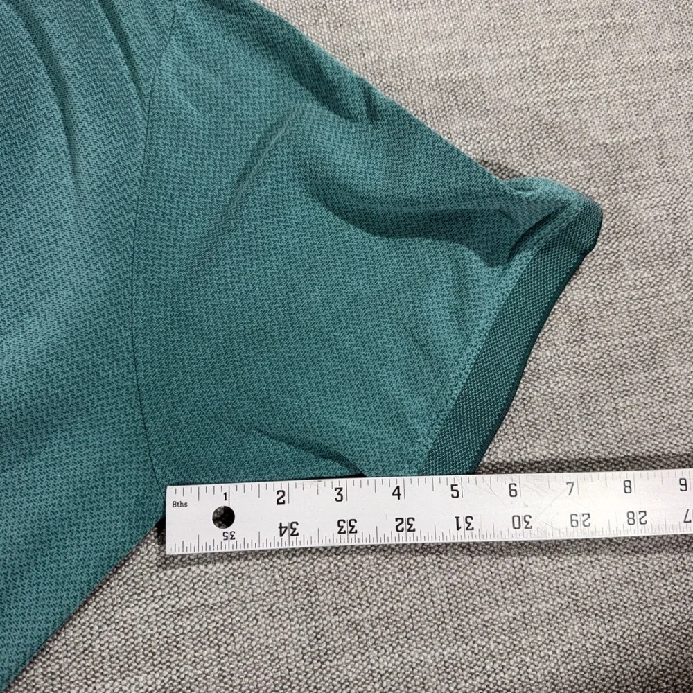 Tommy Bahama Polo Shirt Mens Large Teal Green Good Chevron Modal Blend Short Slv